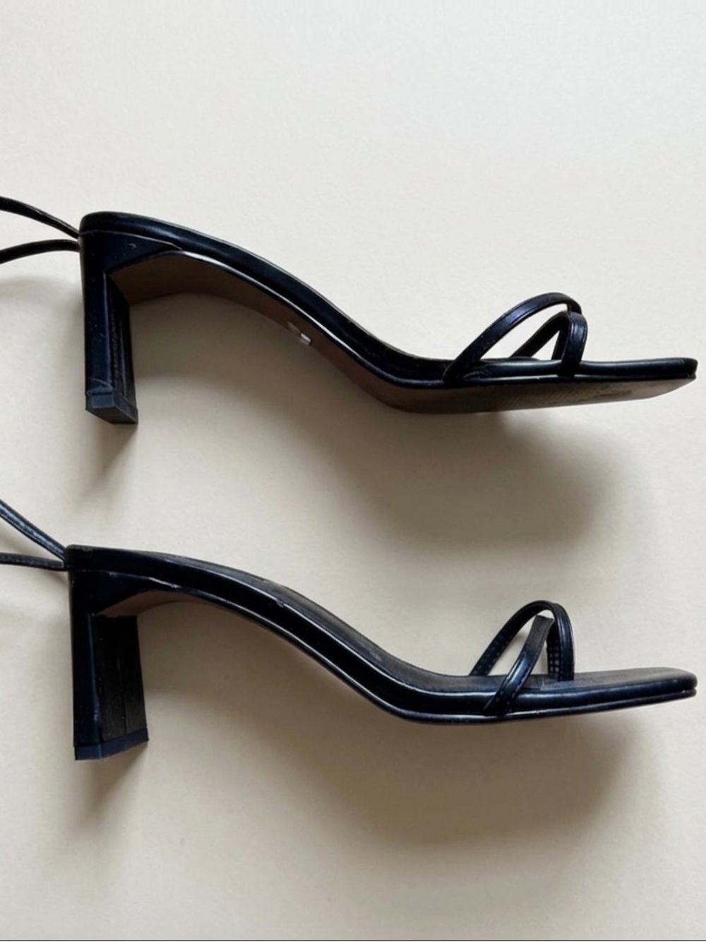 Topshop Sz 8 (38) Black Strappy Block Heel Shoes